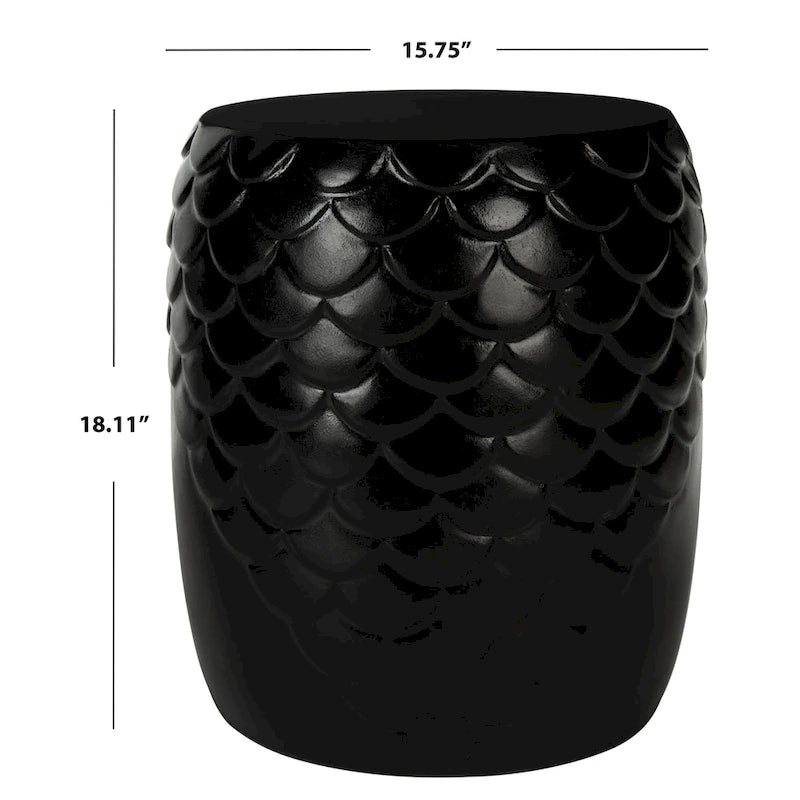 SAFAVIEH Outdoor Onerva Concrete Accent Stool - 15.75 W x 15.75 L x 18.11 H - 16Wx16Dx18H