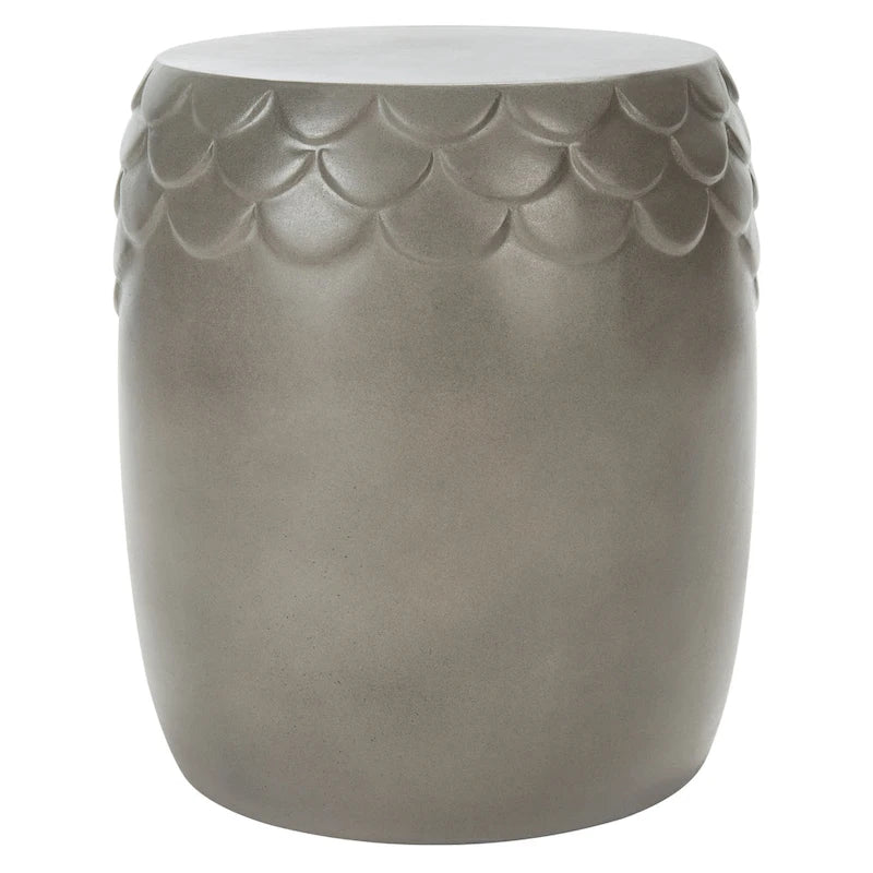 SAFAVIEH Outdoor Onerva Concrete Accent Stool - 15.75 W x 15.75 L x 18.11 H - 16Wx16Dx18H