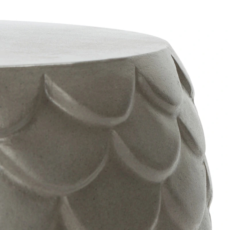 SAFAVIEH Outdoor Onerva Concrete Accent Stool - 15.75 W x 15.75 L x 18.11 H - 16Wx16Dx18H