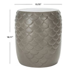 SAFAVIEH Outdoor Onerva Concrete Accent Stool - 15.75 W x 15.75 L x 18.11 H - 16Wx16Dx18H