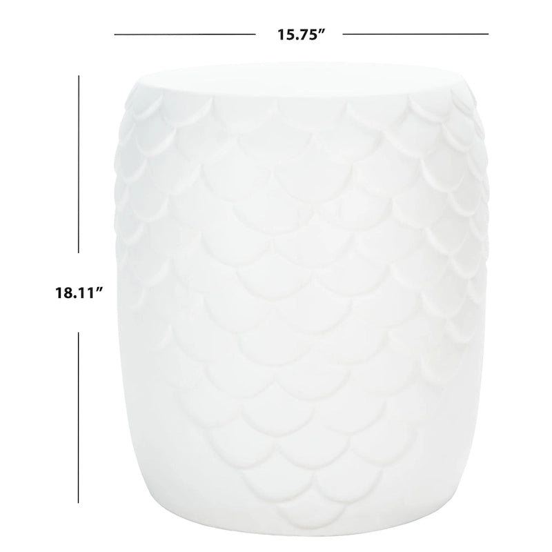 SAFAVIEH Outdoor Onerva Concrete Accent Stool - 15.75 W x 15.75 L x 18.11 H - 16Wx16Dx18H