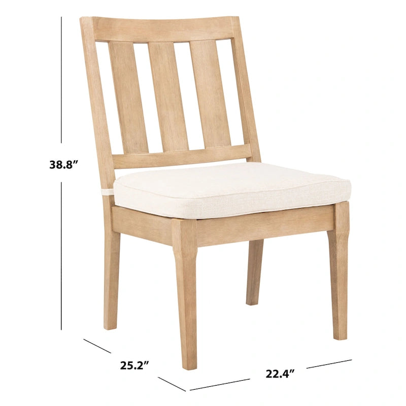 SAFAVIEH Couture Lurana Fabric/ Wood Outdoor Dining Chair (Set of 2) - 22.4 x 25.2 x 38.8 - 22Wx25Dx39H
