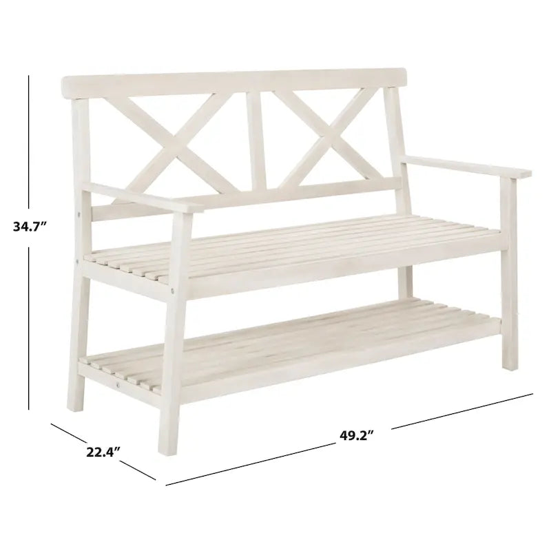 SAFAVIEH Outdoor Beatrijs Bench - 49Wx22Dx35H