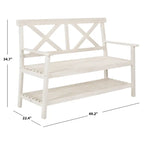 SAFAVIEH Outdoor Beatrijs Bench - 49Wx22Dx35H