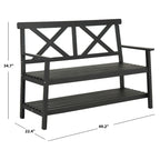 SAFAVIEH Outdoor Beatrijs Bench - 49Wx22Dx35H
