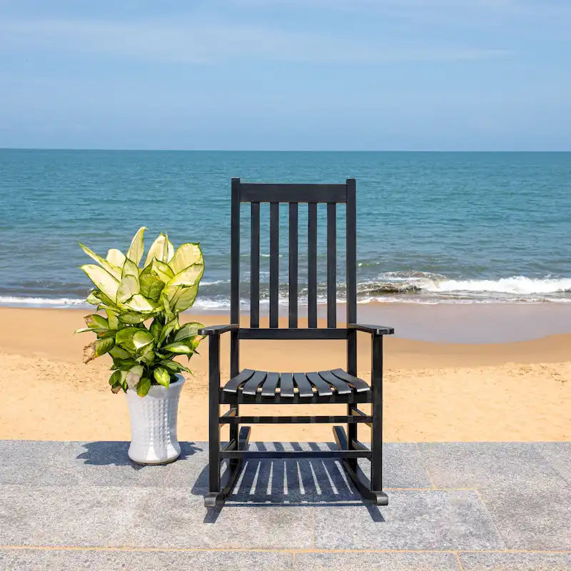 SAFAVIEH Outdoor Marilijn Acacia Wood Rocking Chair - 26W x 45D x 34H