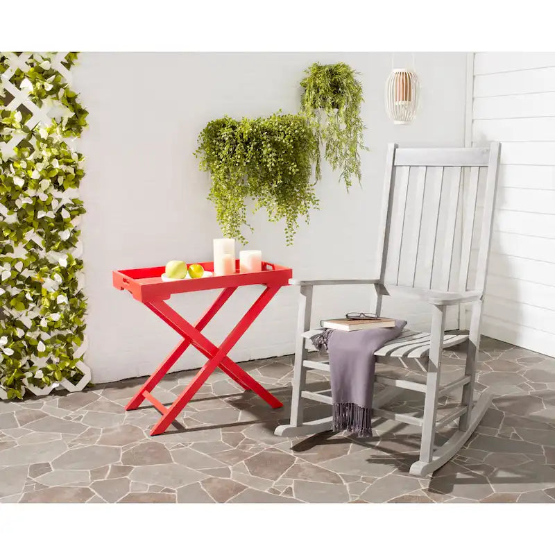 SAFAVIEH Outdoor Marilijn Acacia Wood Rocking Chair - 26W x 45D x 34H