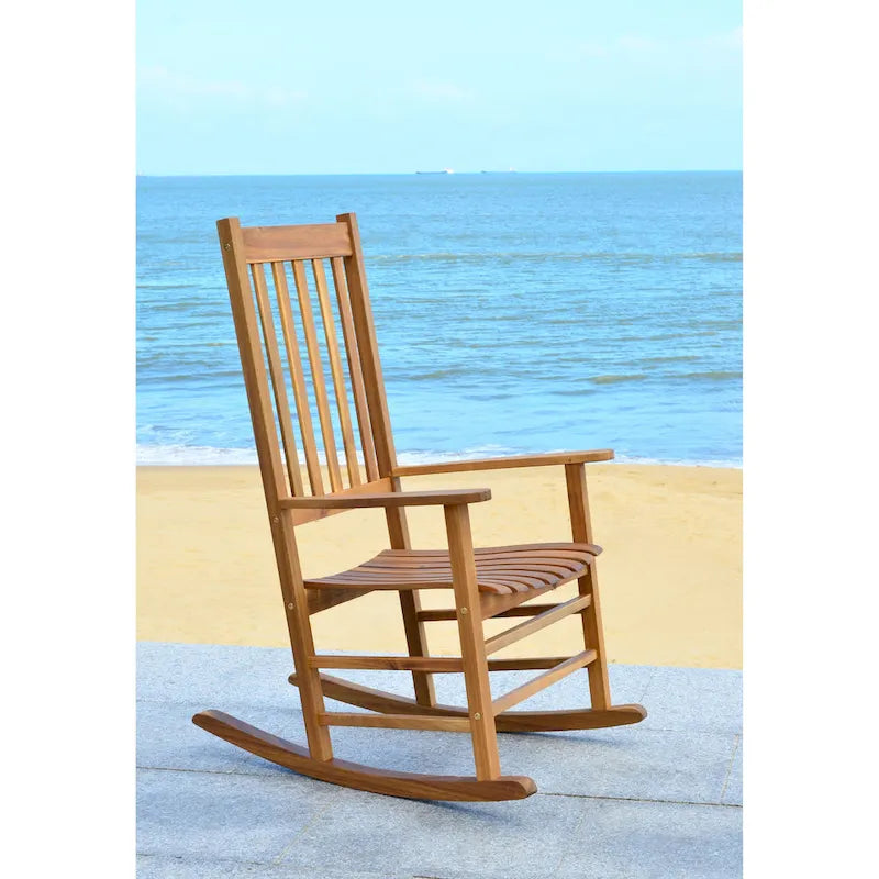 SAFAVIEH Outdoor Marilijn Acacia Wood Rocking Chair - 26W x 45D x 34H