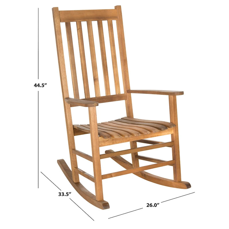 SAFAVIEH Outdoor Marilijn Acacia Wood Rocking Chair - 26W x 45D x 34H