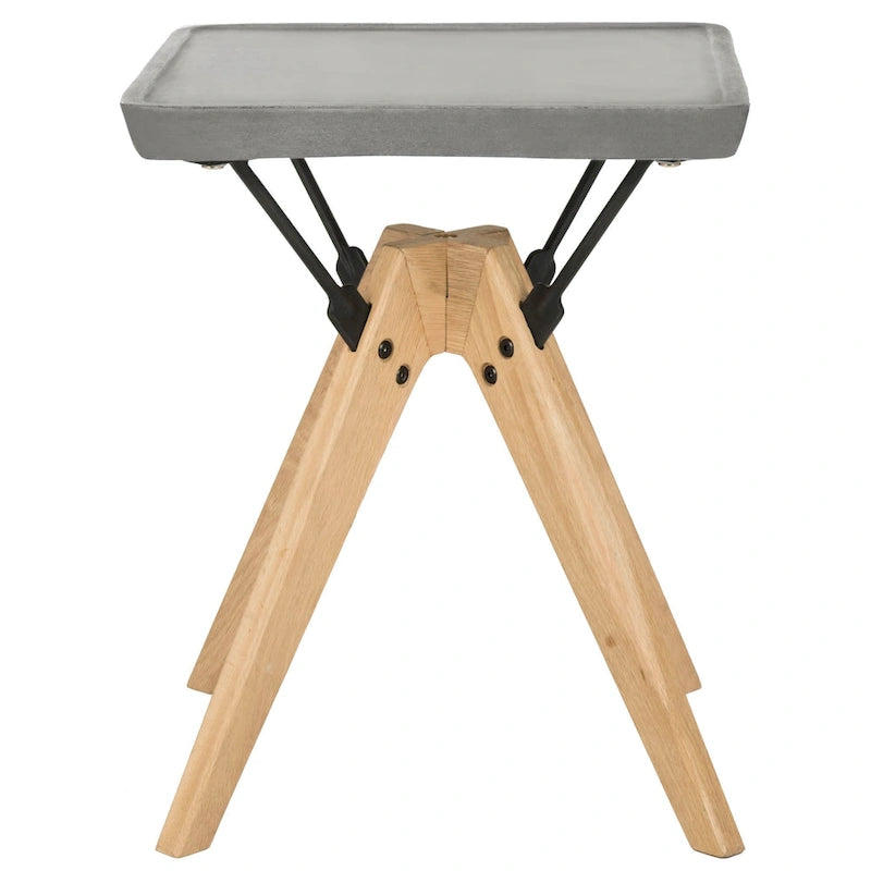 SAFAVIEH Outdoor Armance Modern Dark Grey Side Table - 18.1 x 18.1 x 19.7 - 18Wx18Dx20H