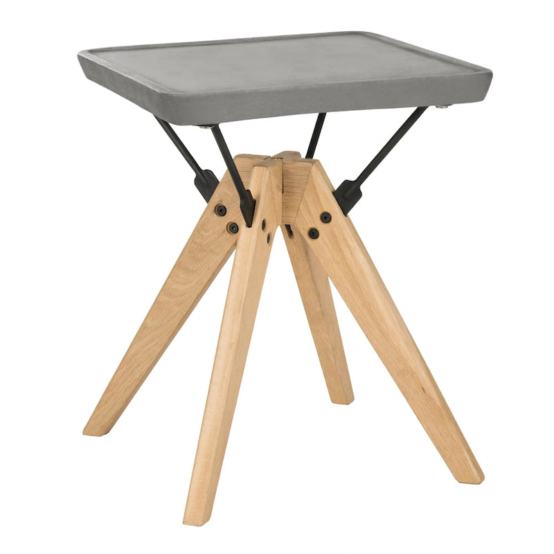 SAFAVIEH Outdoor Armance Modern Dark Grey Side Table - 18.1 x 18.1 x 19.7 - 18Wx18Dx20H