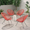 Anson Outdoor Steel/ PE Rattan Hammock Weave Chair (Set of 4) by Christopher Knight Home