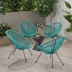 Anson Outdoor Steel/ PE Rattan Hammock Weave Chair (Set of 4) by Christopher Knight Home