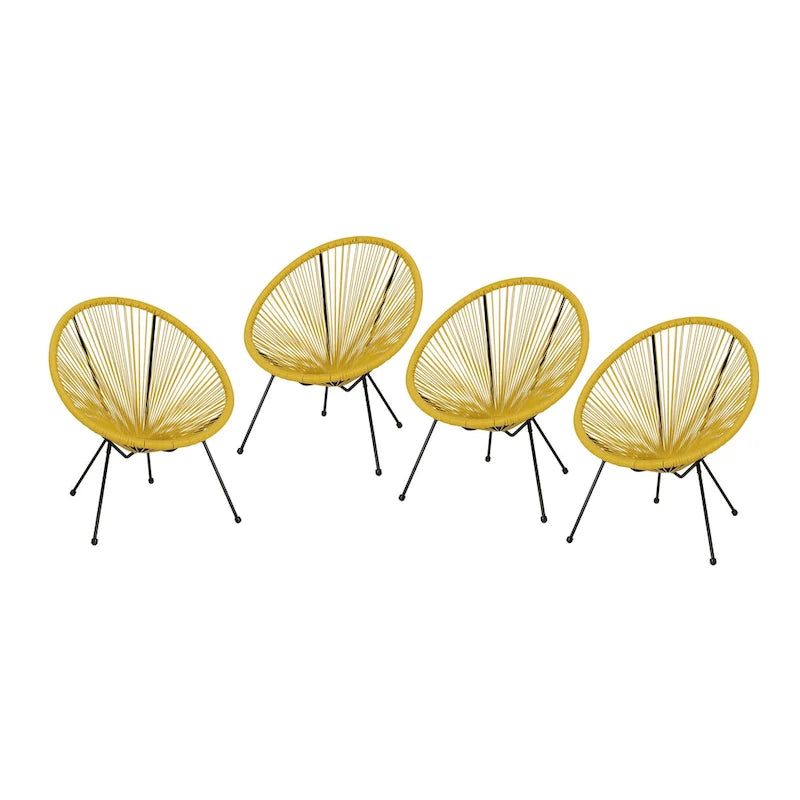 Anson Outdoor Steel/ PE Rattan Hammock Weave Chair (Set of 4) by Christopher Knight Home