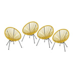 Anson Outdoor Steel/ PE Rattan Hammock Weave Chair (Set of 4) by Christopher Knight Home