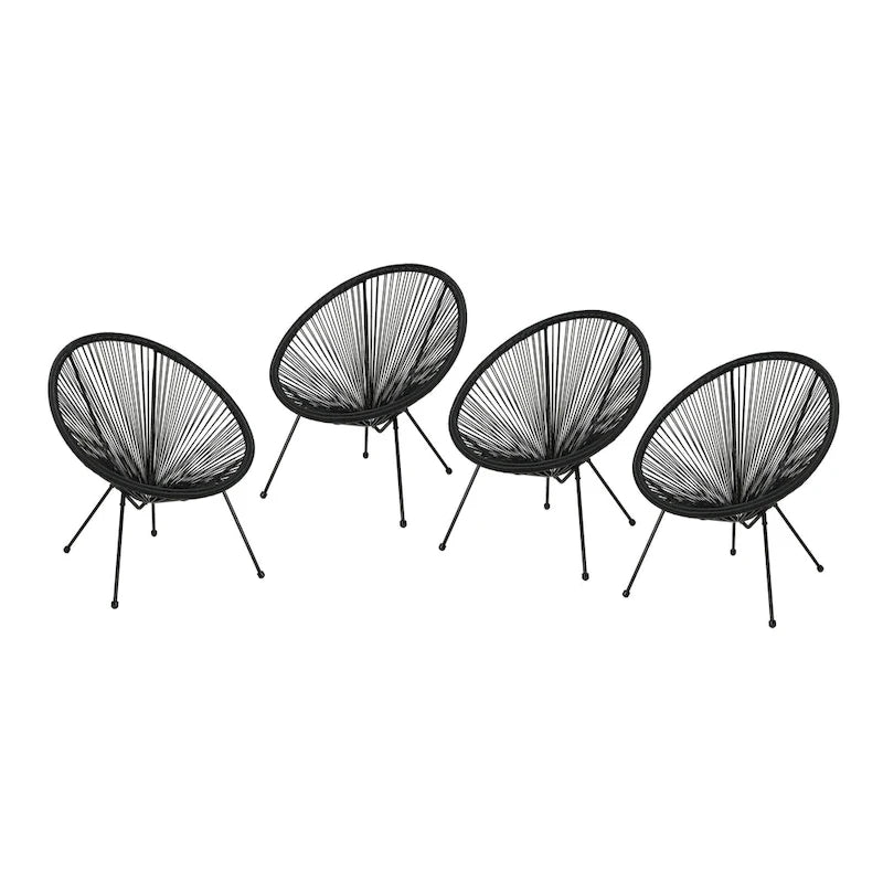 Anson Outdoor Steel/ PE Rattan Hammock Weave Chair (Set of 4) by Christopher Knight Home