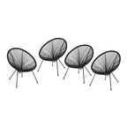 Anson Outdoor Steel/ PE Rattan Hammock Weave Chair (Set of 4) by Christopher Knight Home