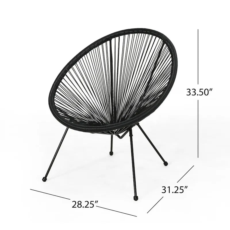 Anson Outdoor Steel/ PE Rattan Hammock Weave Chair (Set of 4) by Christopher Knight Home