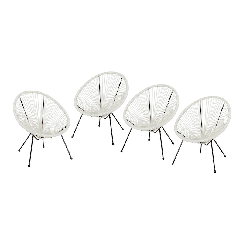 Anson Outdoor Steel/ PE Rattan Hammock Weave Chair (Set of 4) by Christopher Knight Home