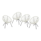 Anson Outdoor Steel/ PE Rattan Hammock Weave Chair (Set of 4) by Christopher Knight Home