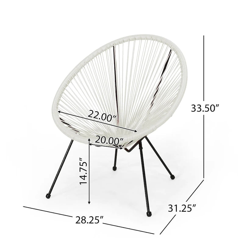 Anson Outdoor Steel/ PE Rattan Hammock Weave Chair (Set of 4) by Christopher Knight Home
