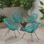 Anson Outdoor Steel/ PE Rattan Hammock Weave Chair (Set of 4) by Christopher Knight Home
