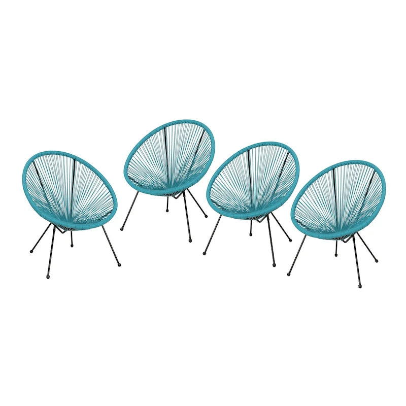 Anson Outdoor Steel/ PE Rattan Hammock Weave Chair (Set of 4) by Christopher Knight Home