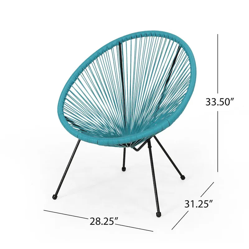 Anson Outdoor Steel/ PE Rattan Hammock Weave Chair (Set of 4) by Christopher Knight Home