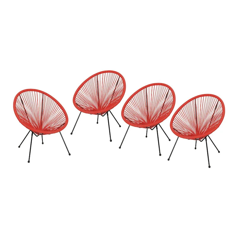Anson Outdoor Steel/ PE Rattan Hammock Weave Chair (Set of 4) by Christopher Knight Home
