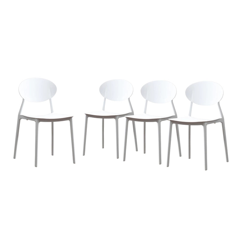 Westlake Outdoor Plastic Stacking Dining Chairs (Set of 4) by Christopher Knight Home