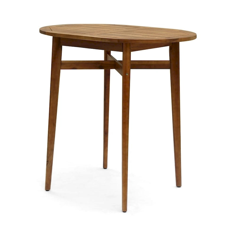 Stamford Outdoor Rustic Acacia Wood Slat Top Bar Table by Christopher Knight Home - 39.75L x 30.50W x 39.75H