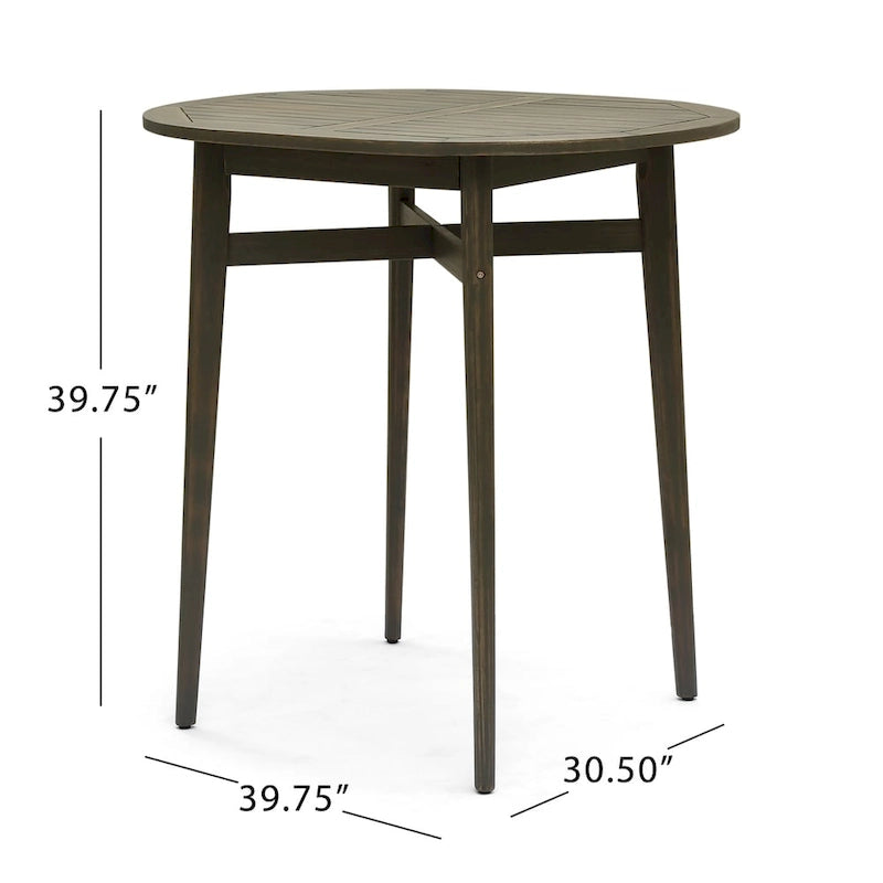Stamford Outdoor Rustic Acacia Wood Slat Top Bar Table by Christopher Knight Home - 39.75L x 30.50W x 39.75H