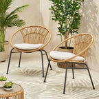 Banya Outdoor Faux Wicker Chairs (Set of 2) by Christopher Knight Home