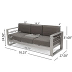 Cape Coral Outdoor Aluminum 3-piece Sofa Set by Christopher Knight Home