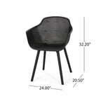 Lotus Outdoor Wood and Resin Outdoor 7 Piece Dining Set by Christopher Knight Home