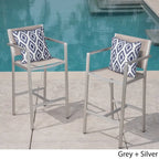 Cape Coral Outdoor 29.50 Inch Mesh Aluminum Barstools (Set of 2) by Christopher Knight Home