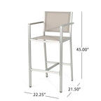 Cape Coral Outdoor 29.50 Inch Mesh Aluminum Barstools (Set of 2) by Christopher Knight Home