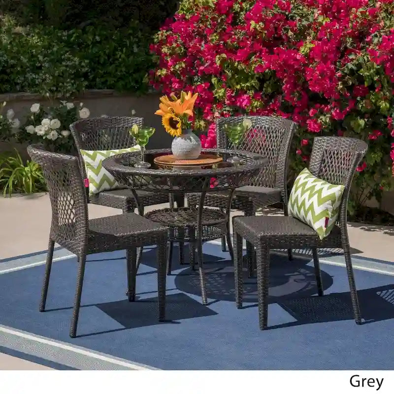 Farley Outdoor 5-piece Wicker Dining Set by Christopher Knight Home
