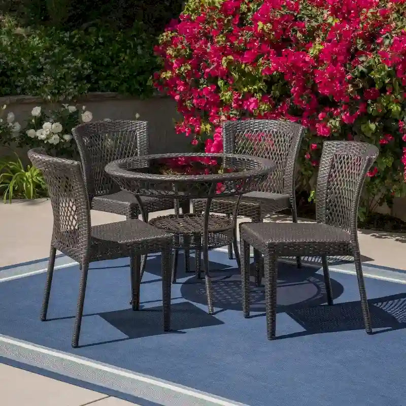 Farley Outdoor 5-piece Wicker Dining Set by Christopher Knight Home
