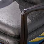 Mid-Century Modern Club Chair, Button-Tufted, Birch Legs – Slate / Brown / Mustard / Salmon, Single