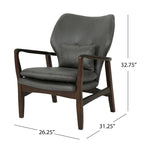 Mid-Century Modern Club Chair, Button-Tufted, Birch Legs – Slate / Brown / Mustard / Salmon, Single