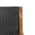 Genesee Outdoor Acacia Barstool with Wicker (Set of 4) by Christopher Knight Home