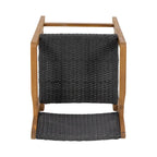 Genesee Outdoor Acacia Barstool with Wicker (Set of 4) by Christopher Knight Home