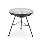 Nusa Outdoor Modern Wicker Side Table with Tempered Glass Top by Christopher Knight Home
