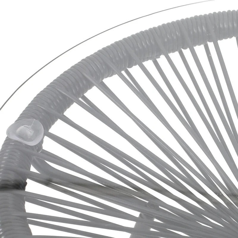 Nusa Outdoor Modern Wicker Side Table with Tempered Glass Top by Christopher Knight Home