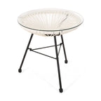 Nusa Outdoor Modern Wicker Side Table with Tempered Glass Top by Christopher Knight Home