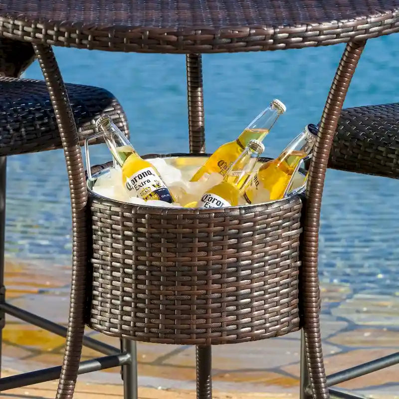 Oyster Bay Outdoor Wicker Bar Table by Christopher Knight Home - 26.00L x 33.50W x 24.60H