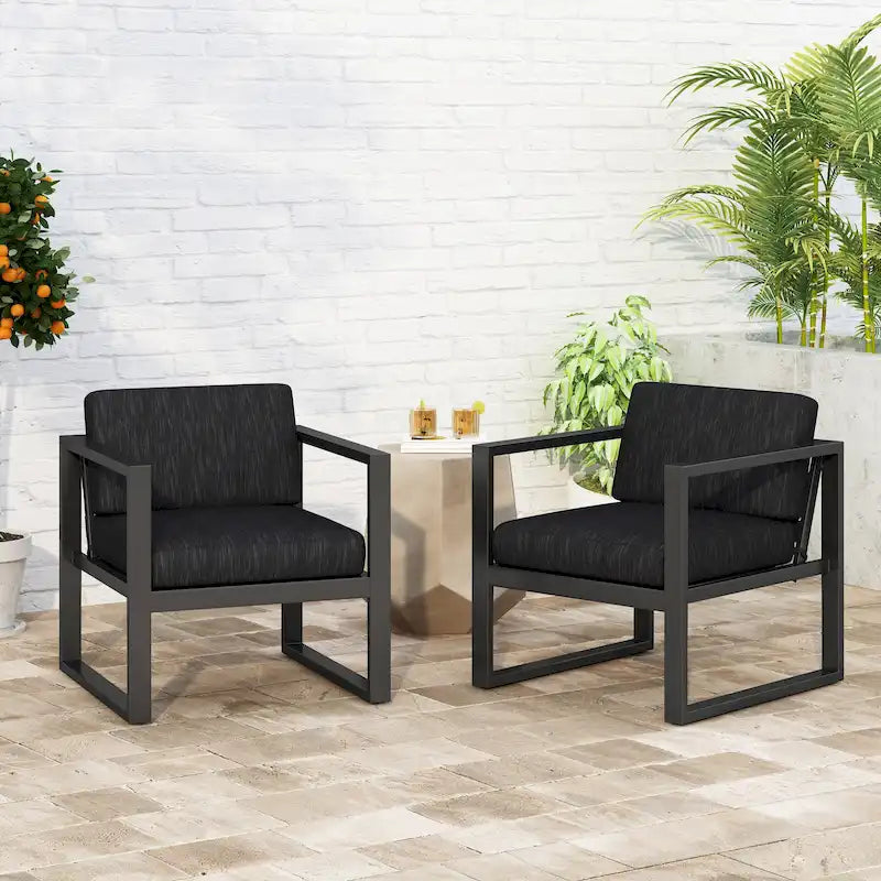 Navan Outdoor Aluminum Club Chairs (Set of 2) by Christopher Knight Home