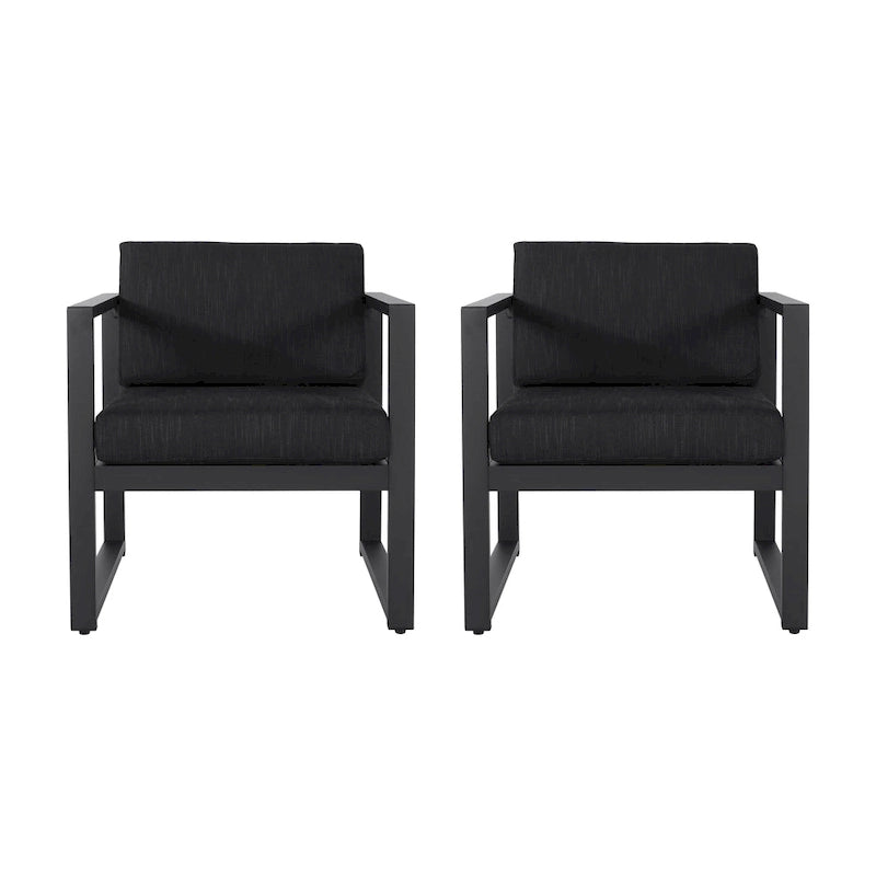 Navan Outdoor Aluminum Club Chairs (Set of 2) by Christopher Knight Home