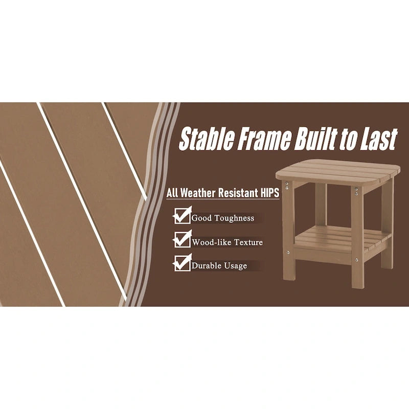 18.9 Outdoor Square Double Floor HIPS Resin Side Table